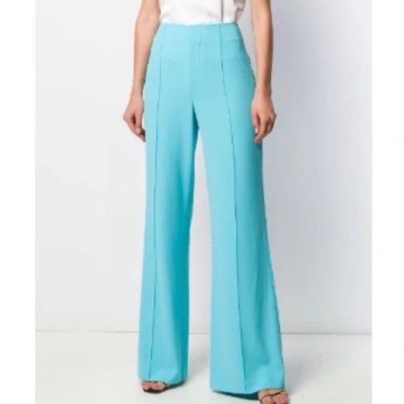 Alice + Olivia Dylan Blue High Waisted Wide Leg Pant in Bluebird,All Products : American Fashion Style Bags On Sale